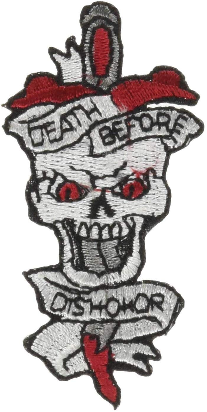 Skull Death Before Dishonor Patch - Embroidered Patch Applique