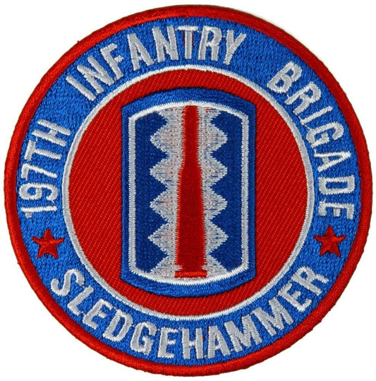 197th ARMY INFANTRY BRIGADE Sledgehammer Embroidered Patch Military