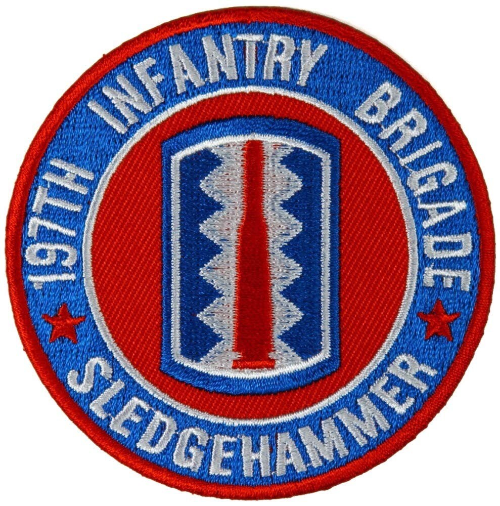197th ARMY INFANTRY BRIGADE Sledgehammer Embroidered Patch Military Craft Supply