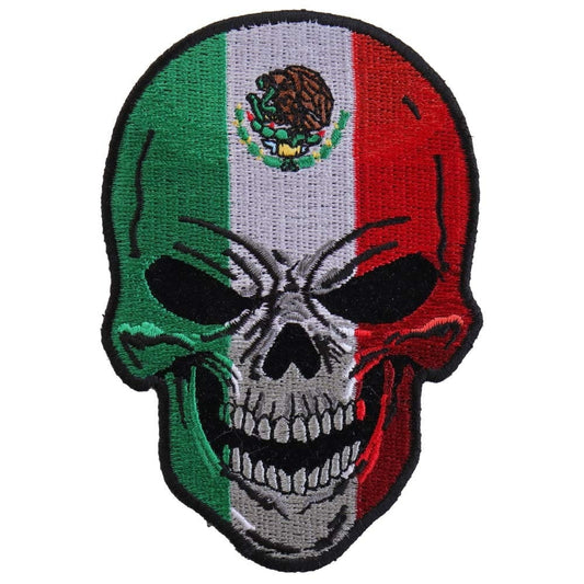 MEXICAN FLAG SKULL Biker Motorcycle Embroidered Patch