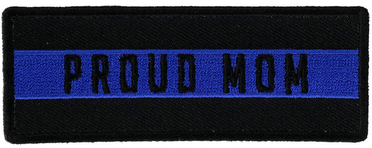 PROUD MOM Thin BLUE Line Stripe Police Law Enforcement Sheriff Embroidered Patch