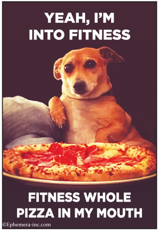 Yeah, I'm Into Fitness.  Fitness Whole Pizza In My Mouth Funny RECTANGLE MAGNET Craft Supply