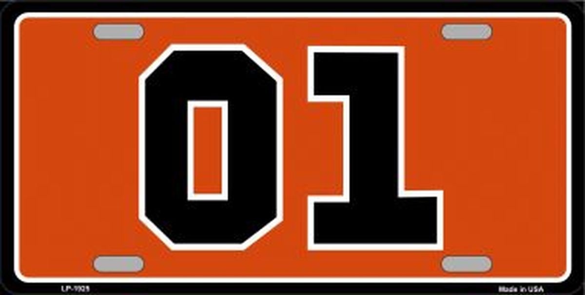 01 DUKES OF HAZARD Metal License Plate General Lee Hazzard County