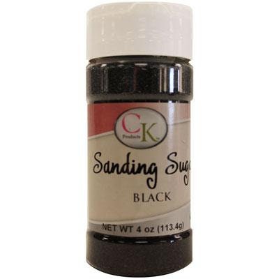 BLACK Sanding Sugar - For Cupcakes, Cakes, Cookies, Halloween Parties - 4 oz. Craft Supply