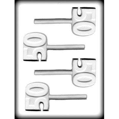 NUMBER 50 Sucker Hard Candy Mold -- Birthday Party Over The Hill Craft Supply