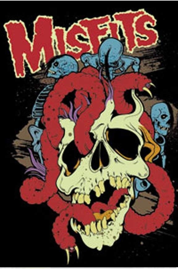 MISFITS Worms Magnet for Refrigerators and Lockers - Rock Band Craft Supply
