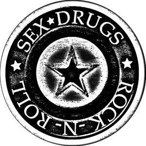 Sex, Drugs, Rock and Roll Star Round Magnet for Refrigerators and Lockers Craft Supply
