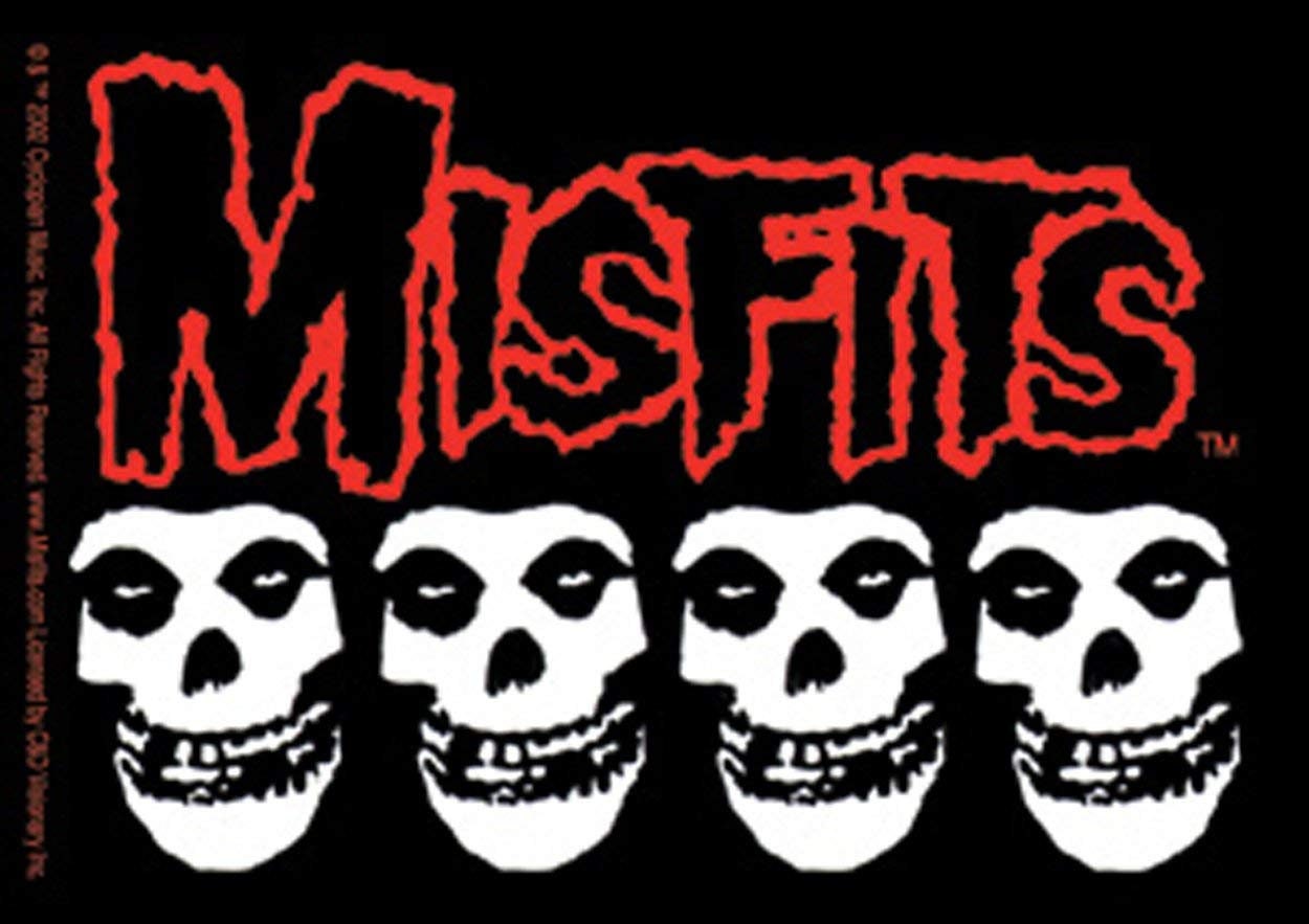 MISFITS 4 Skulls Sticker Decal - Rock Band Craft Supply