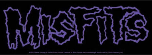 MISFITS Purple on Black Band Logo Sticker Decal - Rock Band Craft Supply