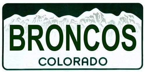 BRONCOS Colorado State Background Metal License Plate Craft Supply
