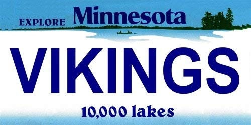 VIKINGS Minnesota State Background Metal License Plate Sign Novelty Vanity Football