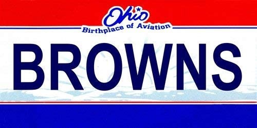 BROWNS Ohio State Background Metal License Plate