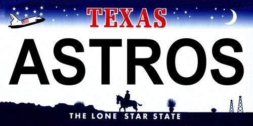 ASTROS Texas State Background Metal License Plate Craft Supply