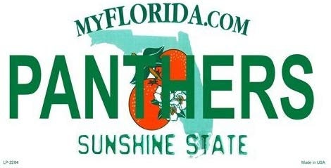 PANTHERS Florida State Background Metal License Plate Craft Supply