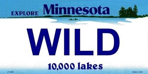 WILD Minnesota State Background Metal License Plate Sign Novelty Vanity Hockey Craft Supply