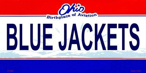 BLUE JACKETS Ohio State Background Metal License Plate Craft Supply