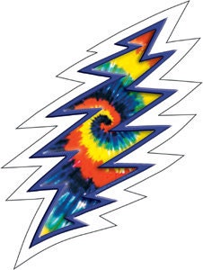 GRATEFUL DEAD Lightning Bolt Tie Dye Rock Sticker Decal - Rock Band