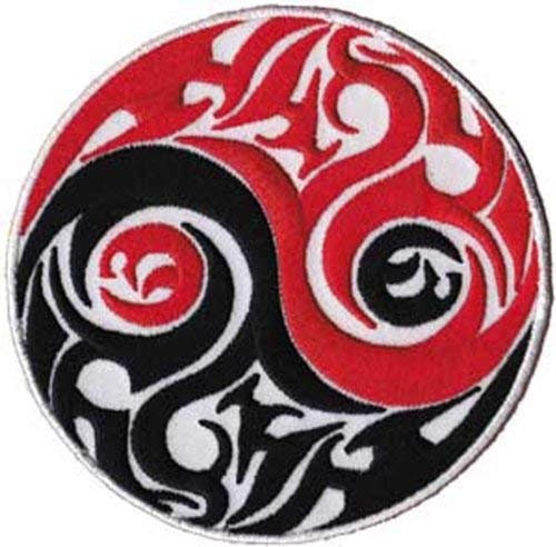 Yin Yang Tribal Patch - Embroidered Patch Applique Craft Supply