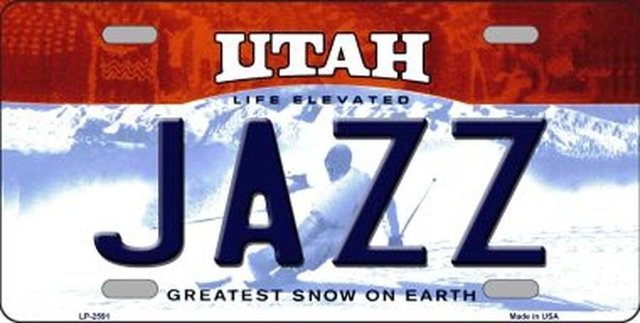 JAZZ Utah Background Metal License Plate Craft Supply