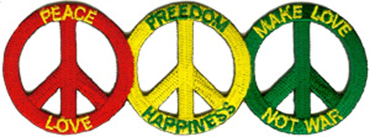 GLOBAL PEACE Patch - Peace Love Happiness Freedom Embroidered Patch Applique