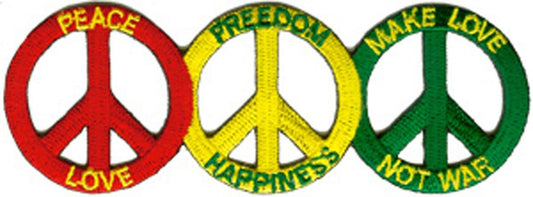 GLOBAL PEACE Patch - Peace Love Happiness Freedom Embroidered Patch Applique Craft Supply