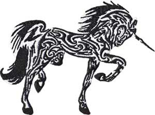 UNICORN Tribal Head Patch - Embroidered Patch Applique Fantasy
