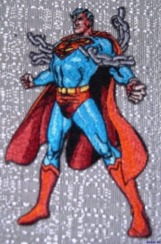 SUPERMAN Standing Chains Patch - Embroidered Dc Comics Patch Craft Supply