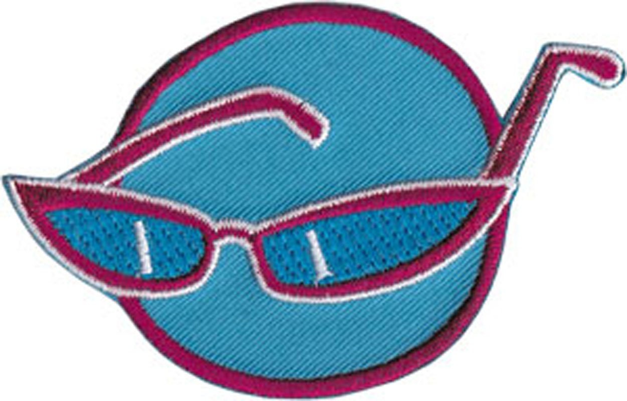 Retro Sunglasses Vintage Patch - Embroidered Patch Applique