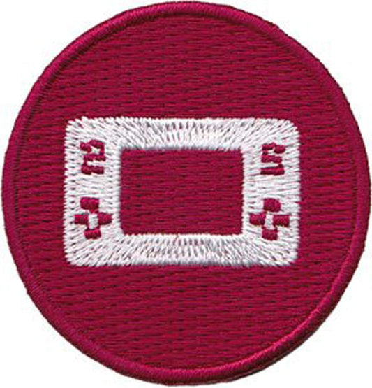 Video Games Blue Red Controller Round Patch - Embroidered Patch Applique