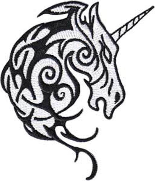 UNICORN HEAD Tribal Head Patch - Embroidered Patch Applique Fantasy