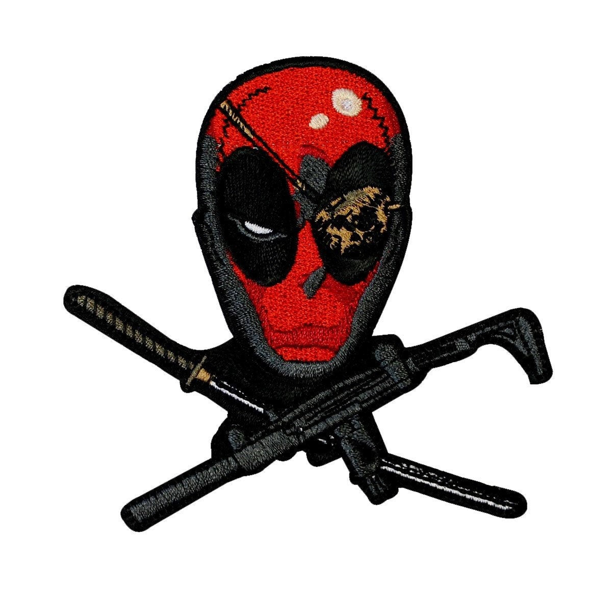 DEADPOOL Crossbones Patch - Swords Embroidered Marvel Comics Patch