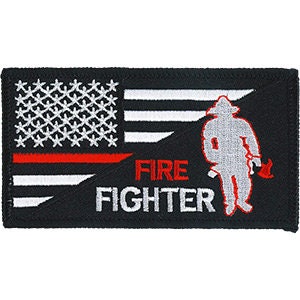 Firefighter American Flag Patch - Embroidered Patch Applique