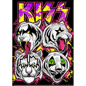 KISS White Tigers Logo Band Magnet for Refrigerators and Lockers - Rock Band Craft Supply