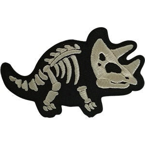 TRICERATOPS X-Ray Dinosaur Patch - Embroidered Patch Applique Craft Supply