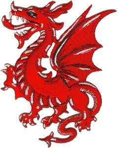 RED DRAGON Patch - Embroidered Patch Applique Mystical
