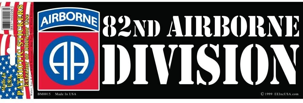 ARMY 82nd AIRBORNE DIVISION Bumper Sticker Decal - Veteran Vets Military Navy Marines Army Air Force Craft Supply