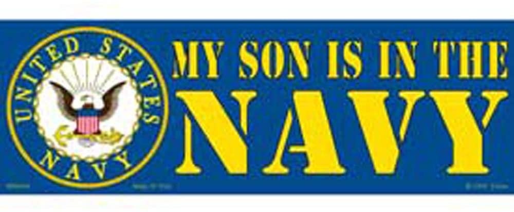 My Son Is In The Navy Bumper Sticker Decal - Veteran Vets Military Navy Marines Army