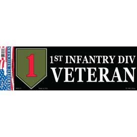 ARMY 1st INFANTRY DIVISION Veteran Bumper Sticker Decal - Veteran Vets Military Navy Marines Army Air Force
