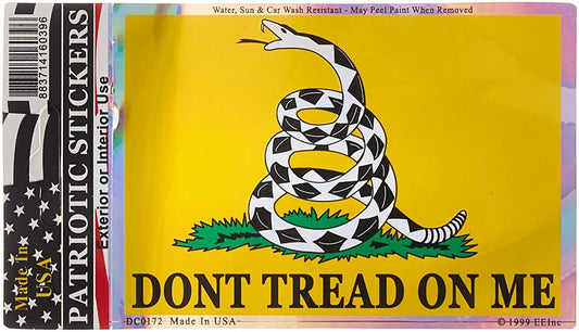 Dont Tread On Me Logo Sticker Decal - Patriotic American Military 2nd Amendment Craft Supply