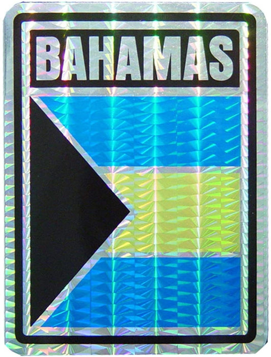 BAHAMAS Flag Reflective Sticker Decal - Country Flag Holographic Glossy Craft Supply