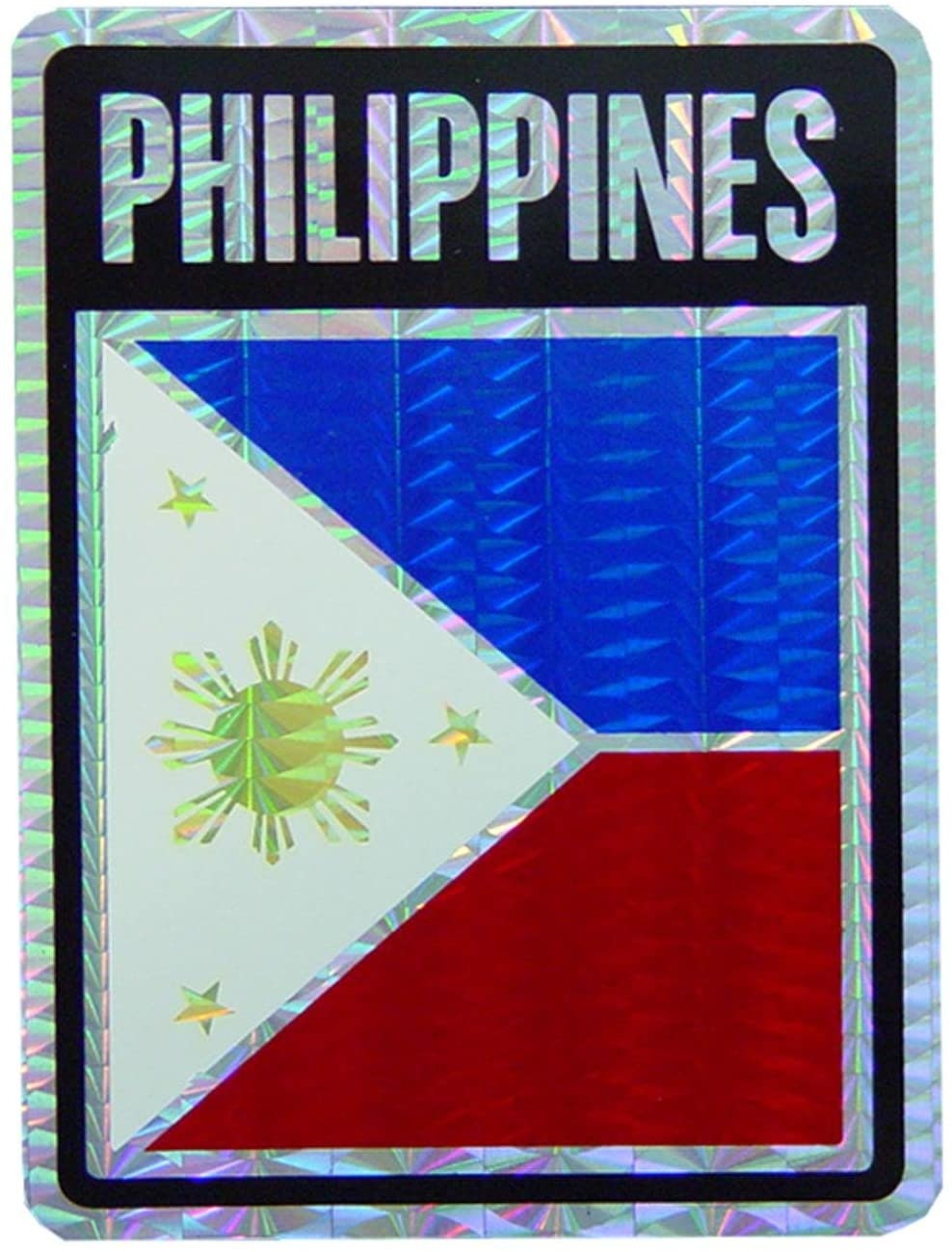 PHILIPPINES Flag Reflective Sticker Decal - Country Flag Holographic Glossy