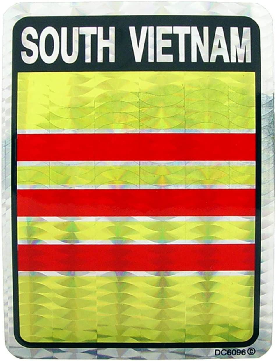 SOUTH VIETNAM Flag Reflective Sticker Decal - Country Flag Holographic Glossy