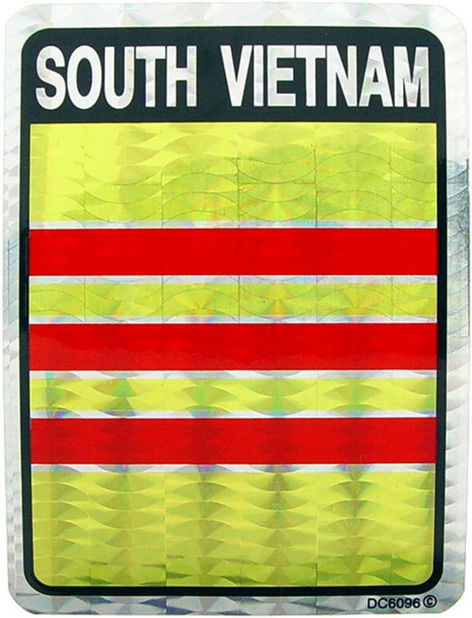 SOUTH VIETNAM Flag Reflective Sticker Decal - Country Flag Holographic Glossy Craft Supply