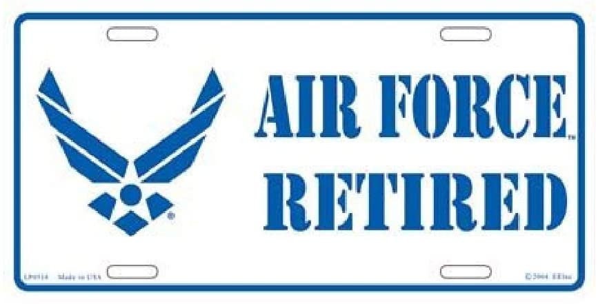 AIR FORCE RETIRED Logo Metal License Plate - Military Vet Veteran - United States usaf Craft Supply