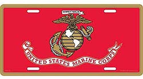 United States Marine Corps Metal License Plate - Semper Fi USMC - Military Vet Veteran Craft Supply