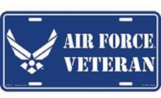 AIR FORCE VETERAN Hap Arnold Wings Metal License Plate - Military Vet Veteran - United States Usaf Craft Supply