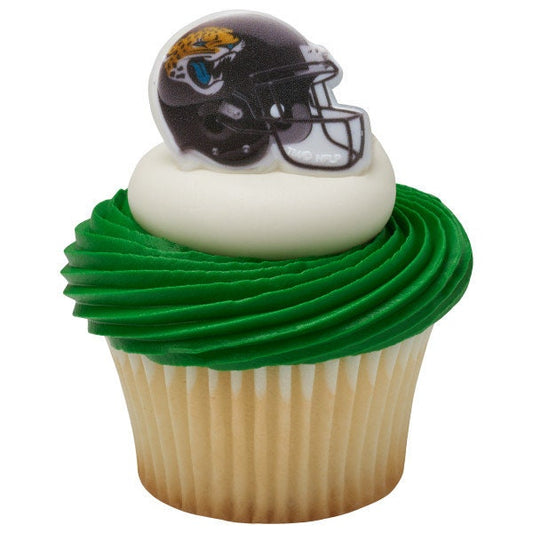 12 JACKSONVILLE JAGUARS Cupcake Rings NFL Cake Toppers for Birthday Party Decoration Craft Supply
