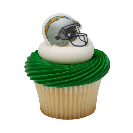 12 LOS ANGELES CHARGERS Cupcake Rings Nfl Cake Toppers for Birthday Party Decoration Craft Supply