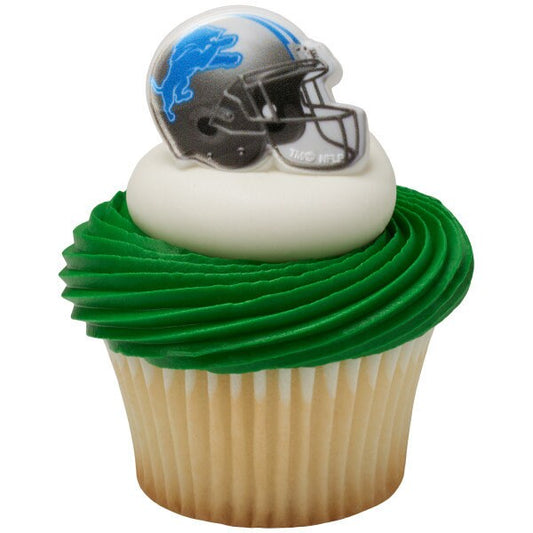 12 DETROIT LIONS Cupcake Rings NFL Cake Toppers for Birthday Party Decoration