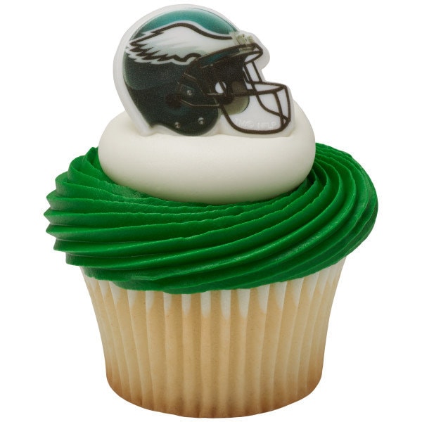 12 PHILADELPHIA EAGLES Cupcake Rings NFL Cake Toppers for Birthday Party Decoration Craft Supply - Super Bowl